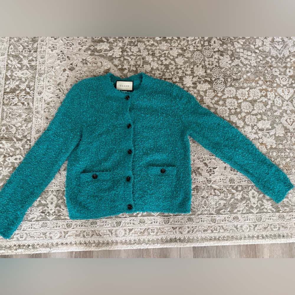 Gucci Teal Cardigan Sweater